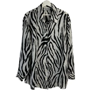 Diane Von Furstenberg Plus 1X Tunic Top Blouse Color Authority Animal Print - Picture 1 of 10