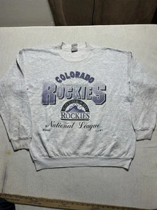 Vtg 1993 Sweatshirt Hostess Sportswear Colorado Rockies Adult Size Xl 90s - Picture 1 of 13