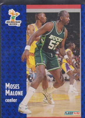 1991-92 Fleer #315 Moses Malone Milwaukee Bucks - Image 1 of 2