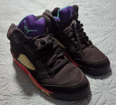 NIKE Air Jordan Retro 5 Top 3 Rojo Fuego Metálico Uva CZ2989-001 Talla 5.5Y *LEER Foto 1 de 4