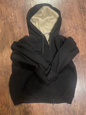 Sudadera con Capucha Forrada Sherpa Negra Cremallera Completa Outdoor Life Para Hombres Foto 1 de 2