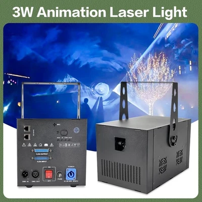 Luz láser 3W RGB animación a todo color ILDA escenario proyector láser luz DJ  Foto 1 de 4