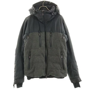 Moncler Wool Down Jacket Men's Size 0 Gray Black 65cm Length #EI BHA - Picture 1 of 10