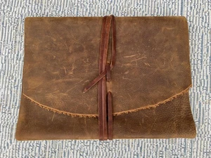Iona Handcrafted Leather Scrapbook Photos 11x15 Austin TX Handmade Black Pages - Picture 1 of 20