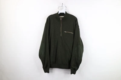Vintage Cabelas Mens Large Wool Knit Wind Shear Half Zip Sweater Jacket Swacket - Image 1 of 4
