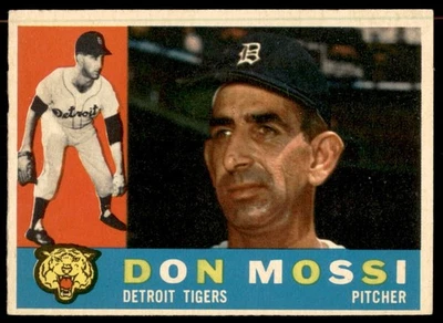 1960 Topps #418 Don Mossi Detroit Tigers en muy buen estado-ex Foto 1 de 2