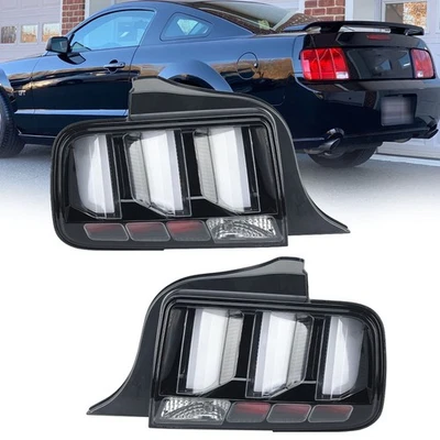 Luces traseras para Ford Mustang 2005-2008 2009 LED luces traseras de freno lente transparente Foto 1 de 4
