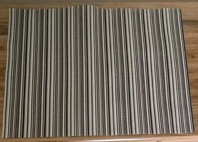 8 Vinyl Indoor Outdoor Waterproof Placemats-Java Brown Stripes-Neutral Tones-New - Image 1 of 3