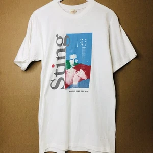 Sting T Shirt Mens L White Nothing Like The Sun Vintage 1988 Blue Red Graphic - Picture 1 of 13