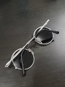 Hi Tek Alexander ? Kleine ovale Sonnenbrille Silber Metall 40 mm Retro Victorian Gothic - Bild 1 von 12