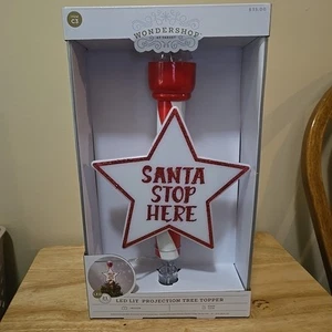 Santa Stop Here Tree Topper Christmas Holiday Decor LED Lights Wondershop New - Picture 1 of 8