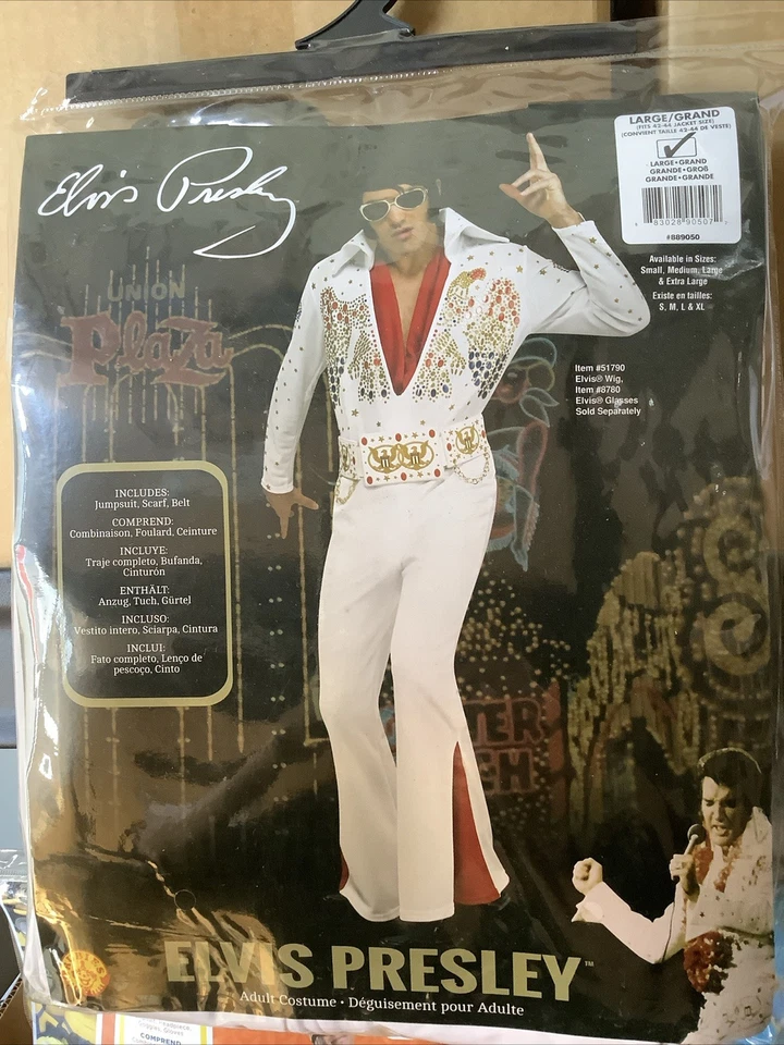 Halloween Men's Deluxe Elvis Presley Eagle Jumpsuit Costume - Image 1 of 1
