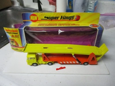 Matchbox Lesney Superkings K-8 Transportador de Coche - Amarillo y Naranja, SIN CUÑAS, Caja Foto 1 de 2