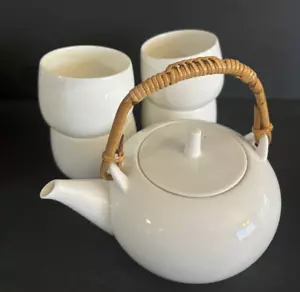 SEYEI Fine China ~ Set da tè bianco ~ Teiera e 4 tazze ~ MCM - Foto 1 di 5