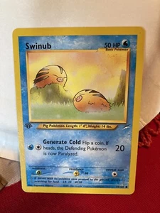 1st Edition Pokémon Collectible Card Swinub 50 HP 84/105 Basic - Picture 1 of 2