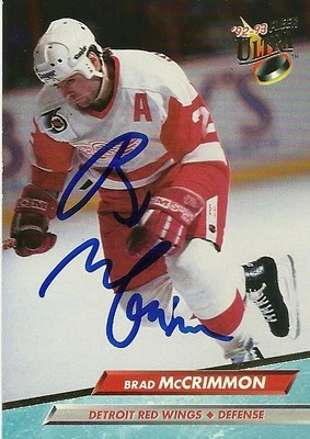 Brad McCrimmon Hand Signed 1992 Fleer Ultra Hockey Card #52 Autograph NHL Wings - Image 1 of 2