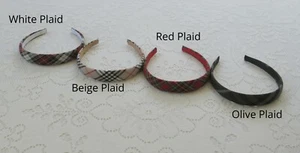 Handmade Preppy Tartan Plaid Cotton Headband in 5 Sizes - Picture 1 of 14