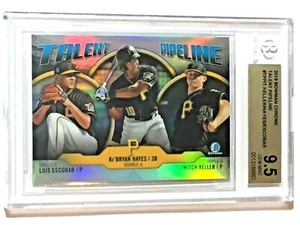 KE'BRYAN HAYES*M KELLER* L ESCOBAR 2019 BOWMAN CHROME TALENT PIPELINE BGS 9.5 GM - Picture 1 of 2