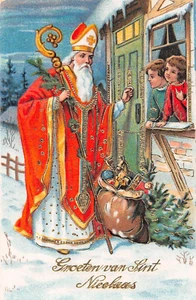 POSTKARTE GRUSS WEIHNACHTEN NIKOLAUS KINDER - Bild 1 von 2