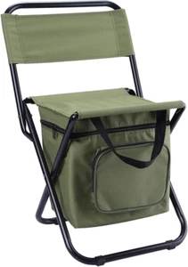Fishing Chair with Cooler Bag, Outdoor Folding Chair Compact Fishing Stool Porta - Picture 1 of 9