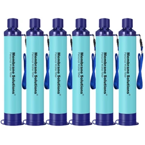 Personal Water Filter Straw for Hiking Camping Travel and Emergency 6 PACK - Picture 1 of 9