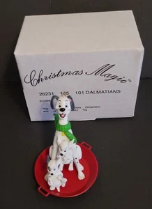 DISNEY vintage GROLIER 101 DALMATIANS Dogs on Sled CHRISTMAS ORNAMENT with BOX - Picture 1 of 4