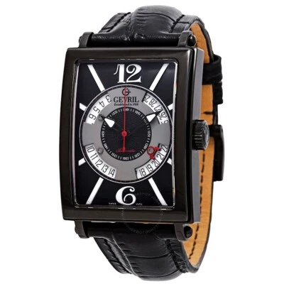 Gevril Men's 5050 Avenue of America Swiss Automatic Date Black Leather Watch - Image 1 of 4