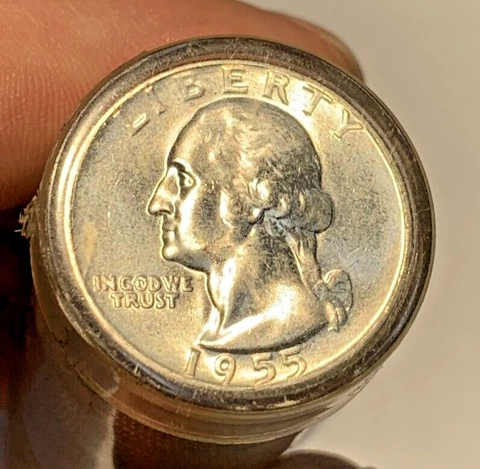 1955 Washington Quarter BU/UNC Roll-40 Coins Cover