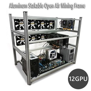 12 GPU Stackable Open Air Mining Rig Miner Rack Computer Frames For BTC ETH RVN