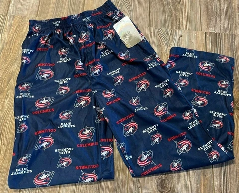 NWT Boys Columbus Blue Jackets Soft Blue Team Logo Pajama Pants Size XS 4/5 Cover