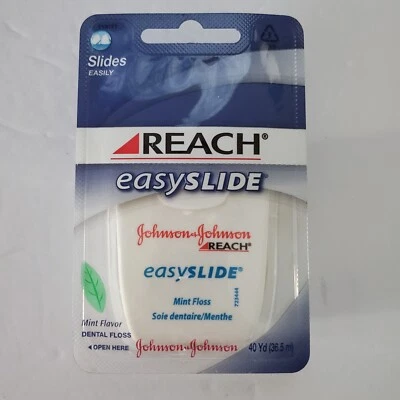 Reach EASY SLIDE Mint Dental Floss 40 Yards Johnson & Johnson 2006 Discontinued Foto 1 de 4