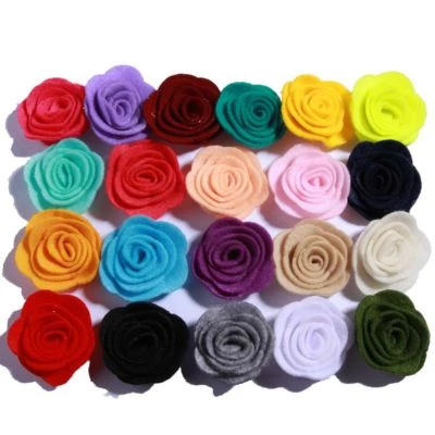 50PCS 4CM Nonwovens Material Fabric Flower Felt Rose Flowers For Apparel - Image 1 of 4
