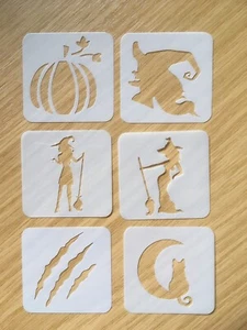 Face Painting Schablone Halloween HEXEN abwaschbar/wiederverwenden Myler 10 Schablonen - Bild 1 von 3