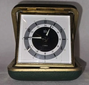 Vintage Travel Melux 2 Jewels Alarm Clock **Parts Or Repair Read** - Picture 1 of 12