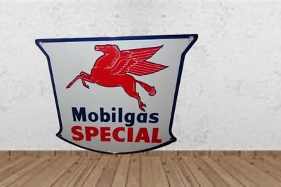 Mobilgas Special Porcelain Enamel Heavy Metal Sign 24 inches Double  Side - Image 1 of 2