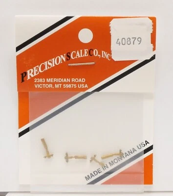 Precision Scale 40879, Tender Deck Handrail Stanchion Base, 4, Brass O Scale - Image 1 of 2