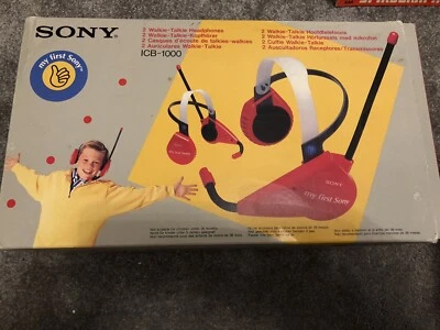 MY FIRST SONY WALKIE TALKIE HEADPHONES ICB-1000 BOXED WORKING VINTAGE RETRO - Image 1 of 4