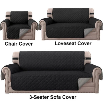1 2 3 Seater Quilted Sofa Couch Cover Pad Slipcover Protector Waterproof Pet Mat - Image 1 of 4