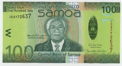 Samoa 100 Tala ND 2017 Pick 44.b UNC Uncirculated Banknote - Image 1 of 2