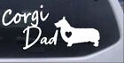 Corgi Dad Dog with Heart Car or Truck Window Laptop Decal Sticker White 6X2.7