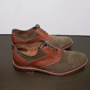J&M 1850 Oliv Wildleder Braun Leder Schnürschuhe Herren 20-3398 Oxford Schuhe 8,5M - Bild 1 von 13