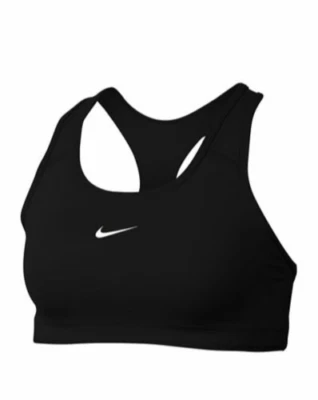NEW! NIKE [L] Women's Medium Support 1 Piece Yoga Padded Bra, Black, BV3636-010 - Image 1 of 2