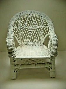 Vintage Doll Chair White Woven for Medium Big Doll 6.5"x6.5" Seat NEW - Picture 1 of 1