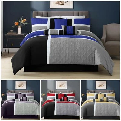 Chezmoi Collection 7-Piece Patchwork Bedding Set Medallion Quilted Comforter Set - Image 1 of 4