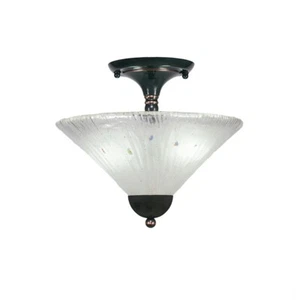 Toltec Lighting Semi-Flush, 2 Bulbs, 12' Frosted Crystal Glass - 120-BC-701 - Picture 1 of 1