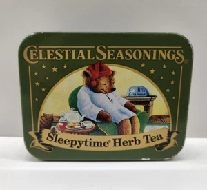 Celestial Seasonings Sleepytime Herbal Tea Bear Collectible Tin Empty 2012 Green - Bild 1 von 11