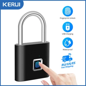 Serratura Porta Impronte Digitali Intelligente Impermeabile Lucchetto Senza Chiave Sicurezza USB Ricaricabile - Foto 1 di 14
