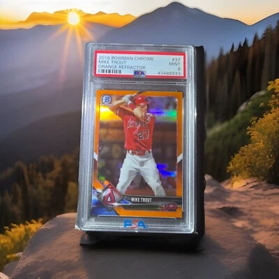 Mike Trout 2018 Bowman Chrome Orange Refractor /25 Psa 9 Gem Mint 9.5 Poss - Image 1 of 3