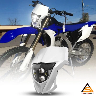 LED Headlight & White Fairing For Yamaha WR450F WR250F 2007-2025 Dirt Bike - Изображение 1 из 4