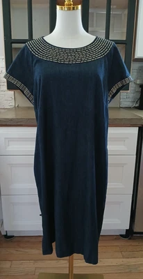 Dana Buchman Women's Size 14 Sheath Dress Pullover Egyptian Style 100% Cotton - Image 1 of 4